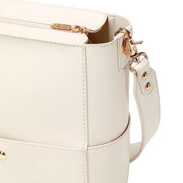 Wrangler Bucket Handbags for Women Crossbody Purse with Guitar Strap and Hobo Bag Organizer Insert Tote Oversized BeigeWG67-9182BG