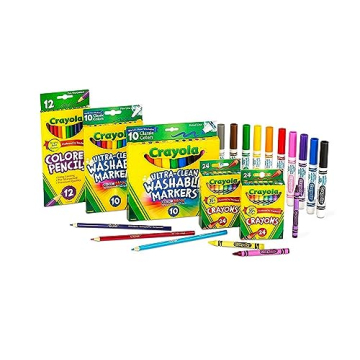 Crayola 80-Piece Kids Art Set Washable Markers Crayons