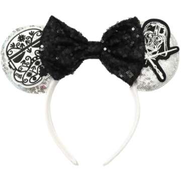CLGIFT Ears, Black Mouse Ears, Darth Vader, Mickey Ears (Storm Trooper)