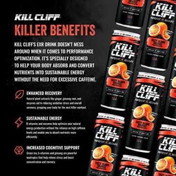 Kill Cliff Recovery Drink, Blood Orange, 12 Oz Cans, 24 Count