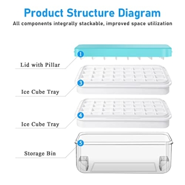 ZZWILLB Ice Cube Tray for Easy Ice Making