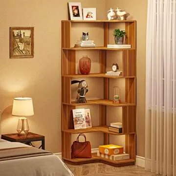 Tribesigns 6 Tier Corner Bookshelf for Home Office