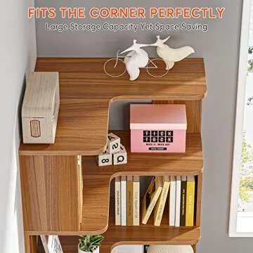 Tribesigns 6 Tier Corner Bookshelf for Home Office