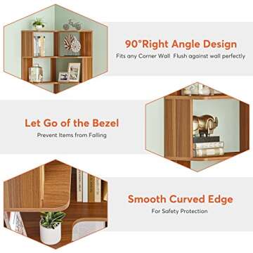 Tribesigns 6 Tier Corner Bookshelf for Home Office