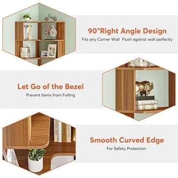 Tribesigns 6 Tier Corner Bookshelf for Home Office