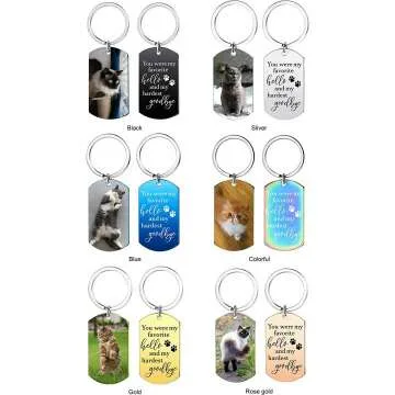 Custom Cat Photo Keychain - Personalized Memorial Gift