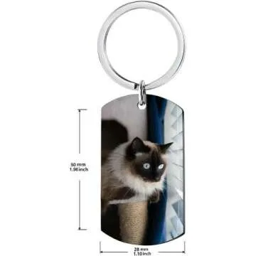 Custom Cat Photo Keychain - Personalized Memorial Gift