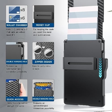 Umoven Slim AirTag Wallet for Men with Pop Up Card Holder