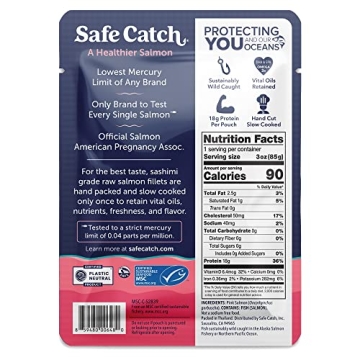 Healthy Safe Catch Skinless Boneless Salmon Pouch 3oz