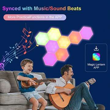 Neoglint 8 Pack Hexagon Lights - RGB Led Hex Lights for Wall with Smart APP Remote Control & Music S...