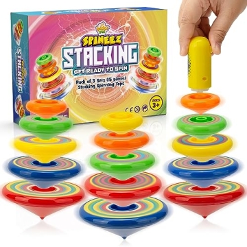 Colorful Stacking Spinning Tops for Kids - 15 Fun Pieces