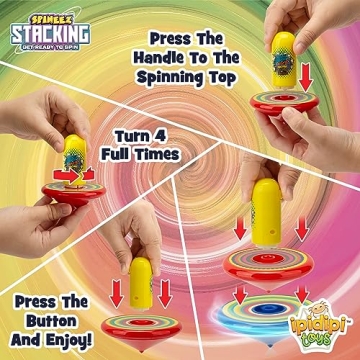 Colorful Stacking Spinning Tops for Kids - 15 Fun Pieces