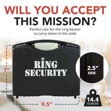 Swiss Industries Security Ring Bearer Box with Sunglasses and Earpiece
