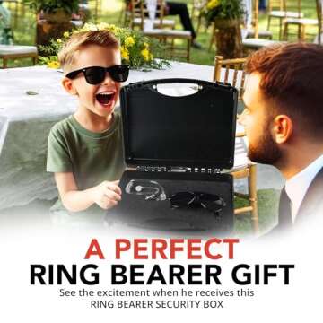 Swiss Industries Security Ring Bearer Box with Sunglasses and Earpiece