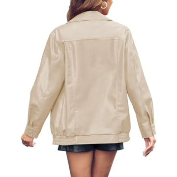 Miladusa Women's Trendy Oversized Faux Leather Jacket