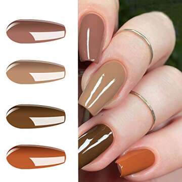 Vishine Gel Nail Polish Set - Stunning Nude Brown Colors for Fall - 4 Pack, Eco-Friendly & Long Last...