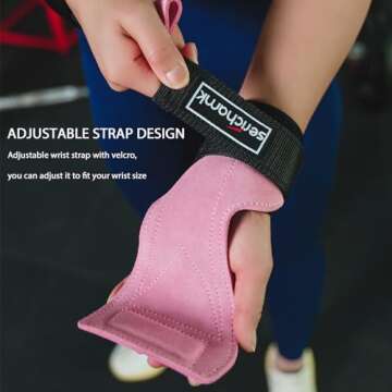 Wrist Straps for Weightlifting with Wrist Wraps,Leather Weight Lifting Wrist Wraps Grip Assistance D...