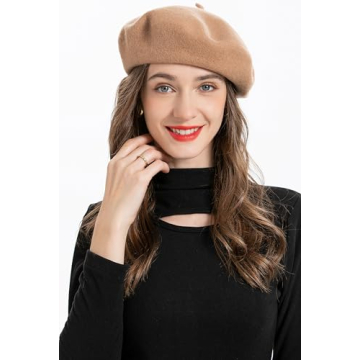 ZLYC Classic Solid Color Wool Beret Hat for Women