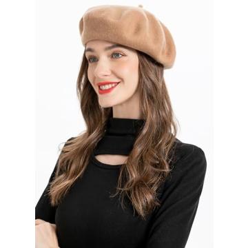 ZLYC Classic Solid Color Wool Beret Hat for Women