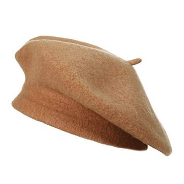 ZLYC Classic Solid Color Wool Beret Hat for Women