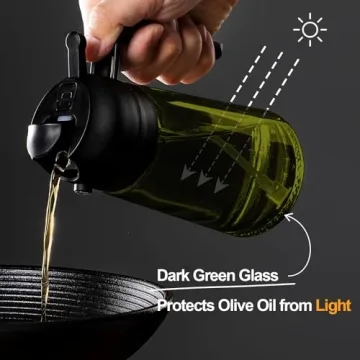 Olive Oil Dispenser & Sprayer - TrendPlain 16oz Black