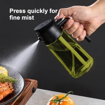 Olive Oil Dispenser & Sprayer - TrendPlain 16oz Black