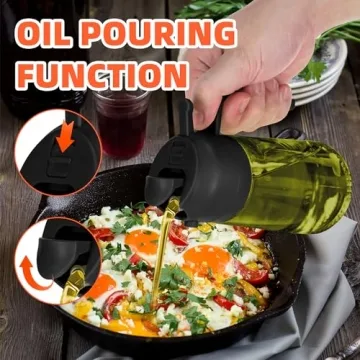 Olive Oil Dispenser & Sprayer - TrendPlain 16oz Black