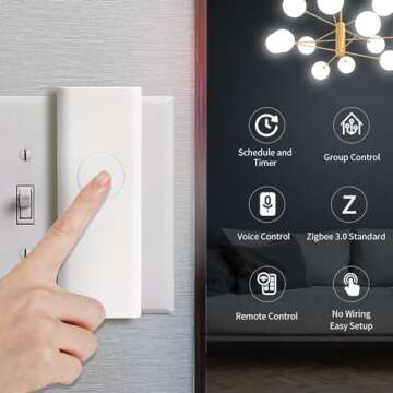 THIRDREALITY Smart Switch Starter Kit with Bridge,Toggle/Rocker,No Wiring Needed.Multi-Platform Inte...