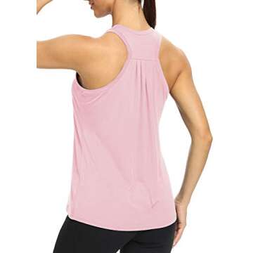 Bestisun Workout Tank Tops Yoga Activewear Gym Dacne Sports Exercise Clothes for Women Pink M