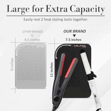 Heat Resistant Mat - Iron Mat - Curling Iron Holder - Silicone Heat Resistant Mat - Makeup Mat - Hot Tools Mat - Hot Tools Flat Iron Holder