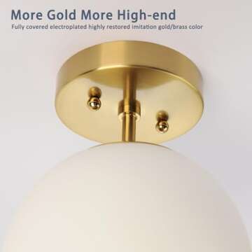 Brass Semi Flush Mount Ceiling Light Fixture for Elegant Design