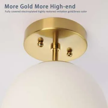 Brass Semi Flush Mount Ceiling Light Fixture for Elegant Design