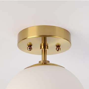 Brass Semi Flush Mount Ceiling Light Fixture for Elegant Design