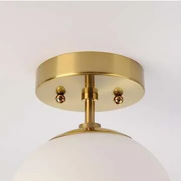 Brass Semi Flush Mount Ceiling Light Fixture for Elegant Design