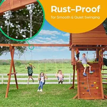 Jungle Gym Kingdom Swing Set Hangers - 2 Heavy Duty Brackets with Locking Snap Hooks for Porch, Patio, Playground - Indoor/Outdoor Hardware & Accessories