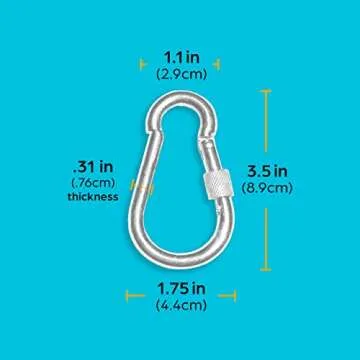 Jungle Gym Kingdom Swing Set Hangers - 2 Heavy Duty Brackets with Locking Snap Hooks for Porch, Patio, Playground - Indoor/Outdoor Hardware & Accessories