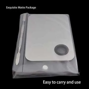 Upgrad Stainless Steel Metal Makeup Palette with Spatula Artist Tool for Mixing Foundation Nail-Art Professional Cosmetic Mixing Makeup Palette Spatula Makeup Artist Tool 1PCS