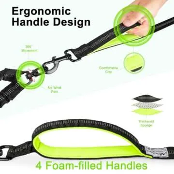 Comfortable Hands-Free Leash for Two Dogs - Reflective Safety