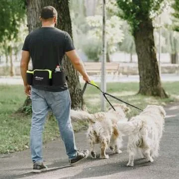 Comfortable Hands-Free Leash for Two Dogs - Reflective Safety