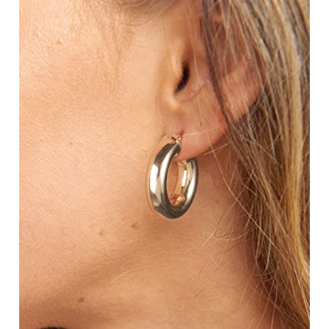 14k Gold Plated Huggie Earrings Set Hypoallergenic Stylish