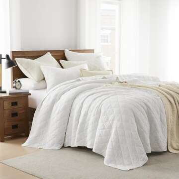 Palassio White King Quilt Set for Cozy Elegance