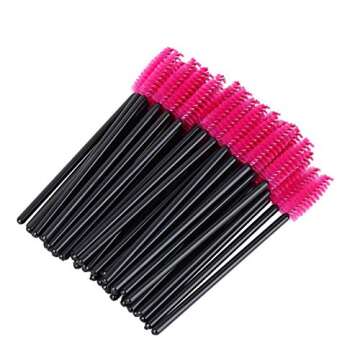 100PCS Disposable Eyelash Mascara Brushes for Eye Lashes Extension Eyebrow and Makeup(Rose)
