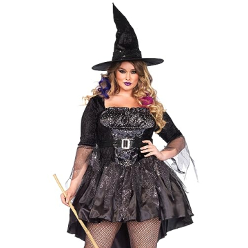 Stunning Leg Avenue Plus Size Black Magic Mistress Costume Set - Enchanting Elegance