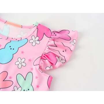 WonderBabe Toddler Girl Easter Bunny Dress 7-8 Years