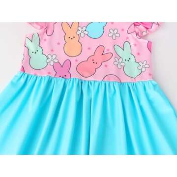 WonderBabe Toddler Girl Easter Bunny Dress 7-8 Years