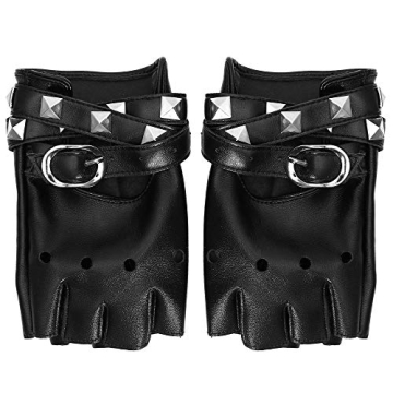 Skeleteen Fingerless Faux Leather Gloves for Style Lovers