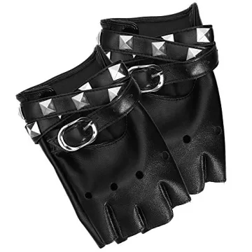 Skeleteen Fingerless Faux Leather Gloves for Style Lovers