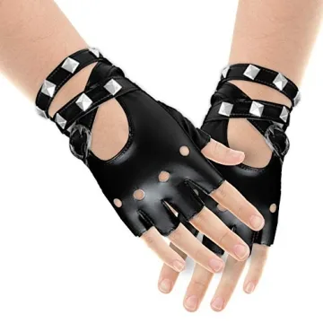 Skeleteen Fingerless Faux Leather Gloves for Style Lovers