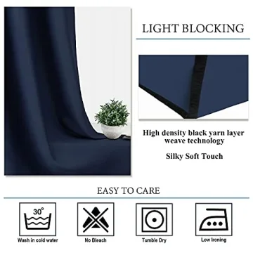 Diraysid Navy Blue Blackout Curtains for All Rooms