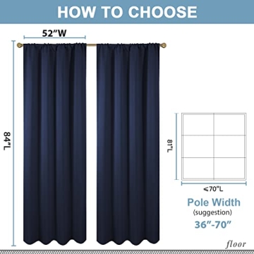 Diraysid Navy Blue Blackout Curtains for All Rooms